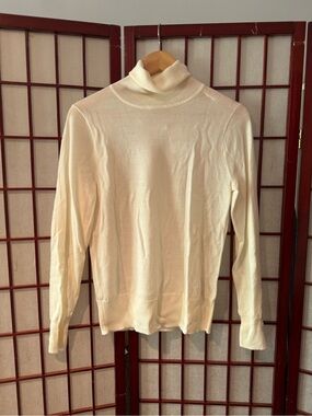 J. Crew merino wool blend machine washable turtleneck in Ivory